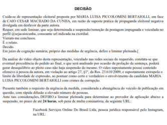 Justiça determina retirada de vídeo com fake news contra Mara Bertaiolli das redes de Caio Cunha