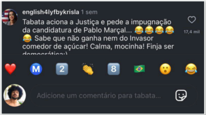Candidata do Psol aciona Justiça contra Meta por emojis de Marçal, em São Paulo