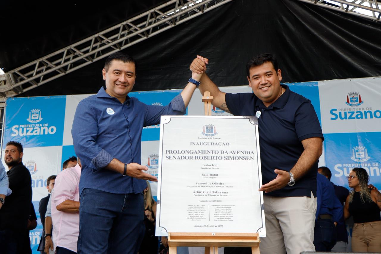 Inauguração do prolongamento da Avenida Senador Roberto Simonsen marca os 77 anos de Suzano
