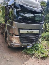 Caminhão roubado na Marginal Tietê é recuperado pela PM em área de mata de Mogi das Cruzes