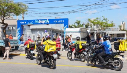 Novo Pit Stop começa a funcionar no Centro Cívico para atender motoboys e motogirls de Mogi