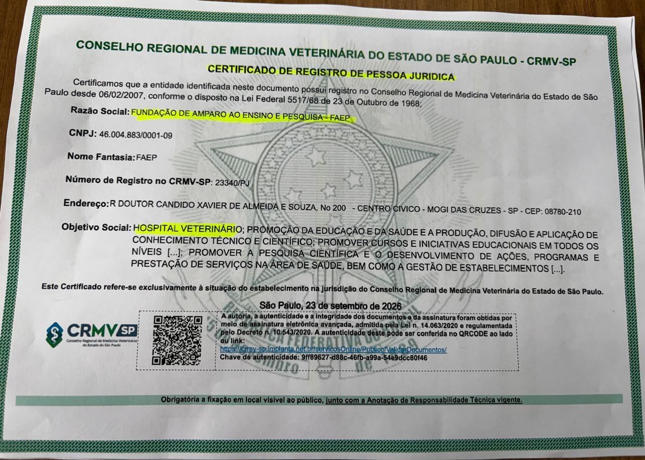 Conselho Regional de Medicina Veterinária confirma Pró-Pet na categoria de hospital