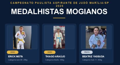 Judocas de Mogi conquistam dois ouros e seis medalhas no Paulista Aspirante em Marília